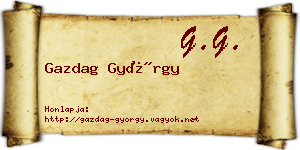 Gazdag György névjegykártya